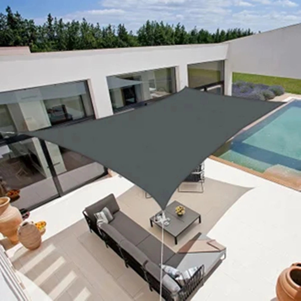 Trade Shop - Vela Tenda Rettangolare Parasole Protezione Sole Ombra Giardino 2x3 Mt Grigio 222583 -