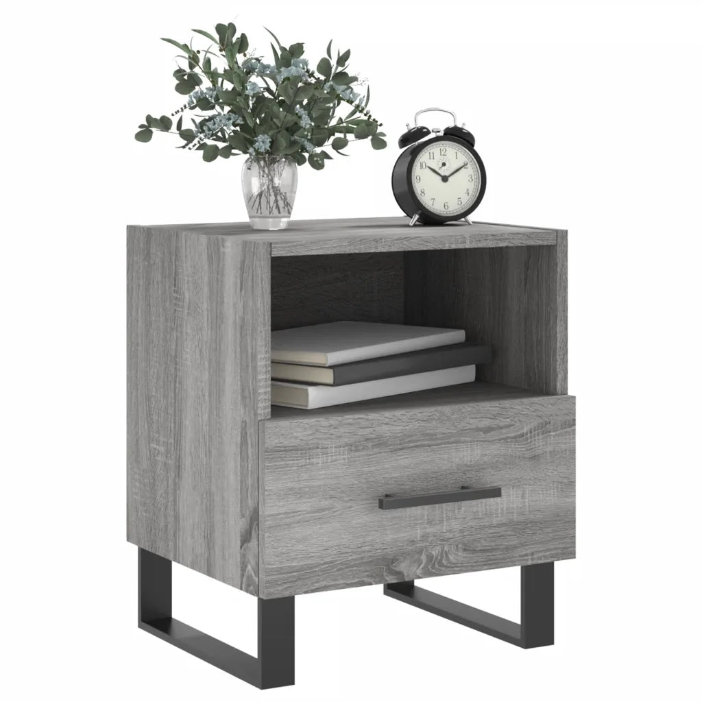 Comodino-Tavolino da notte Grigio Sonoma 40x35x47,5 cm in Legno Multistrato 379466