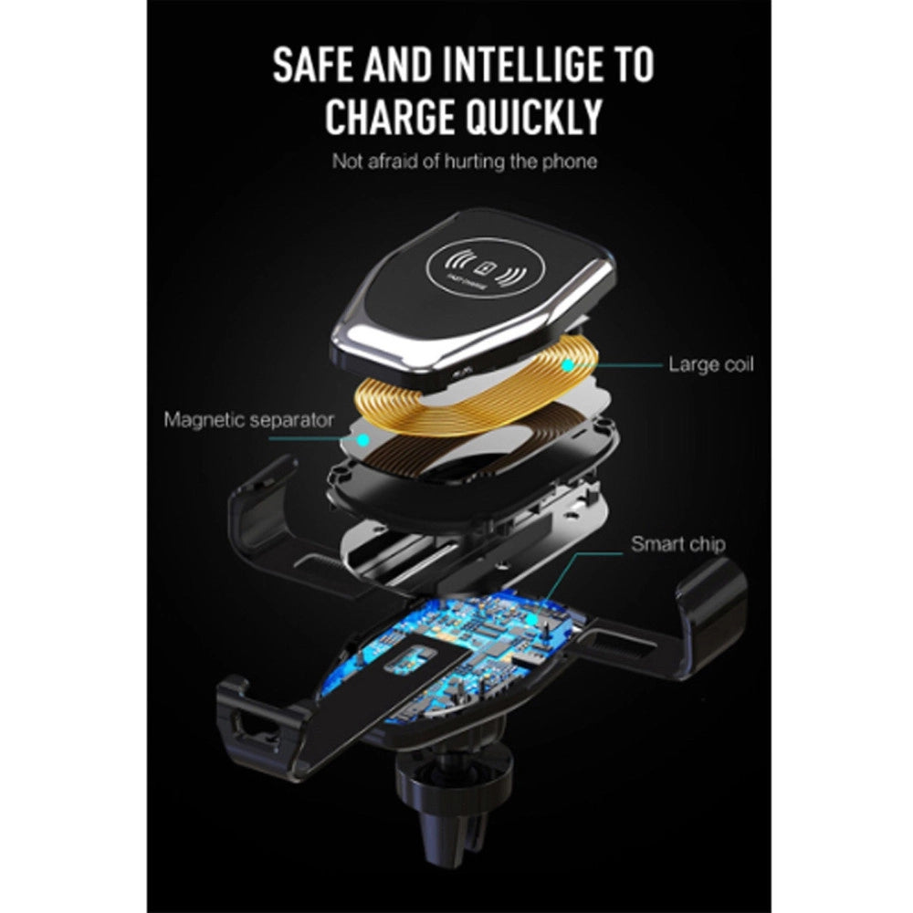 Trade Shop - Supporto Magnetico Caricabatteria Wireless Auto Porta Cellulare Universale -