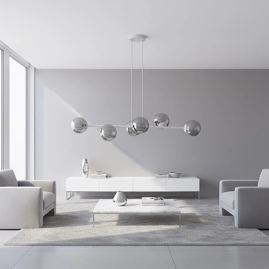 Lampada a sospensione Magnus in acciaio grigio grafite e vetro