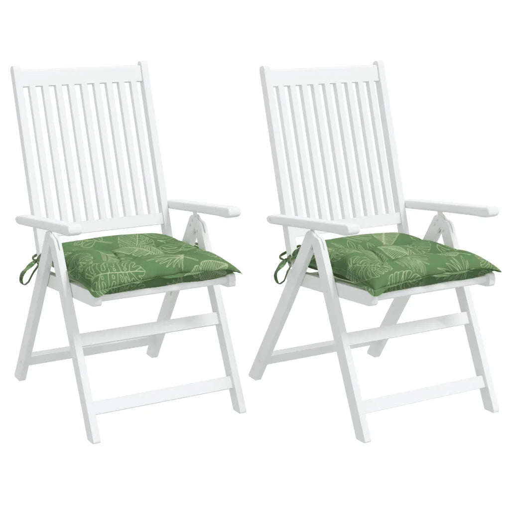 Cuscini per Sedia 2 pz Motivo a Foglie 40x40x7 cm Tessuto 361498