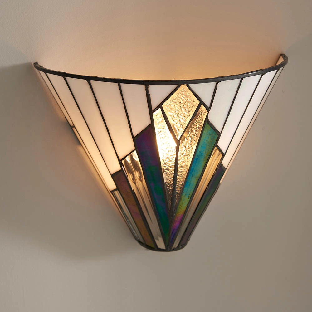 Applique Tiffany Astoria in vetro multicolor E14 40W
