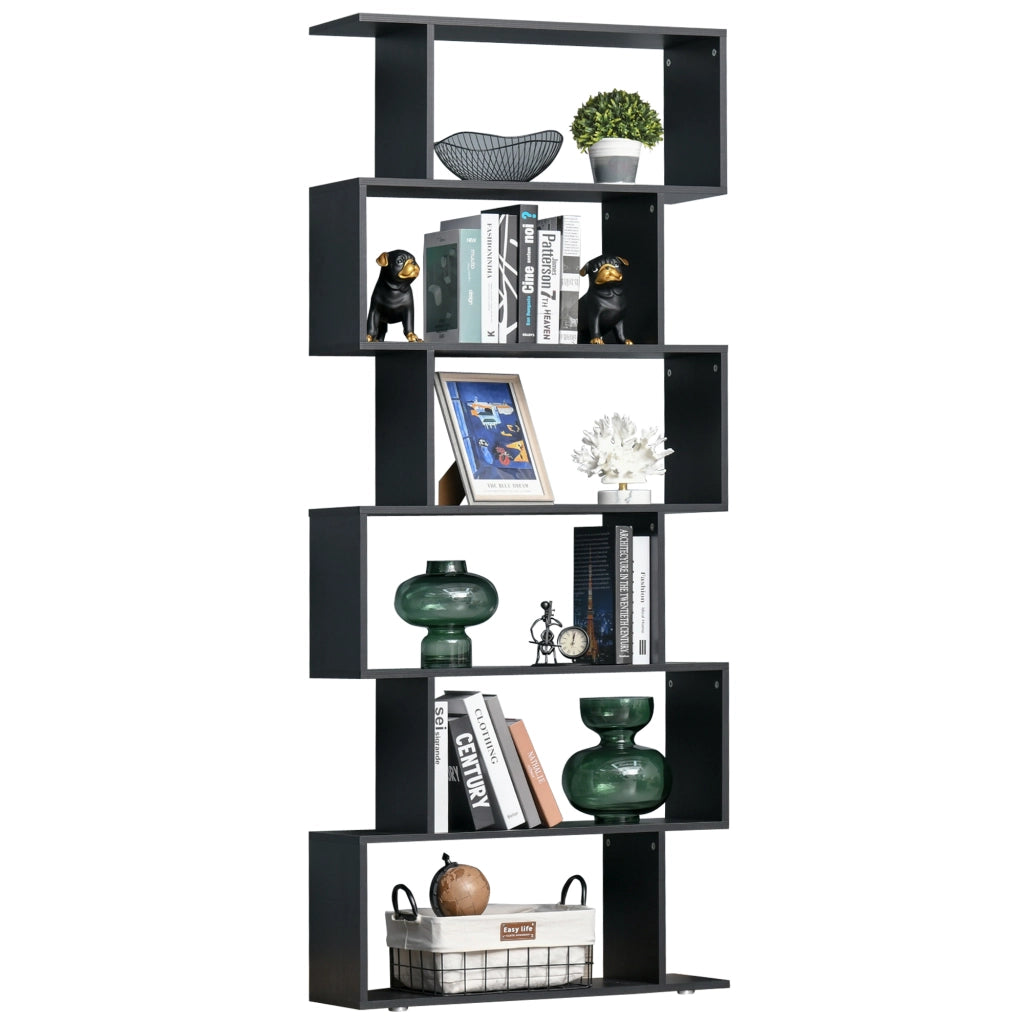 Libreria 6 Ripiani Legno Forma S ¨C zephmum ¨C 80x24x191 cm Colore Nero