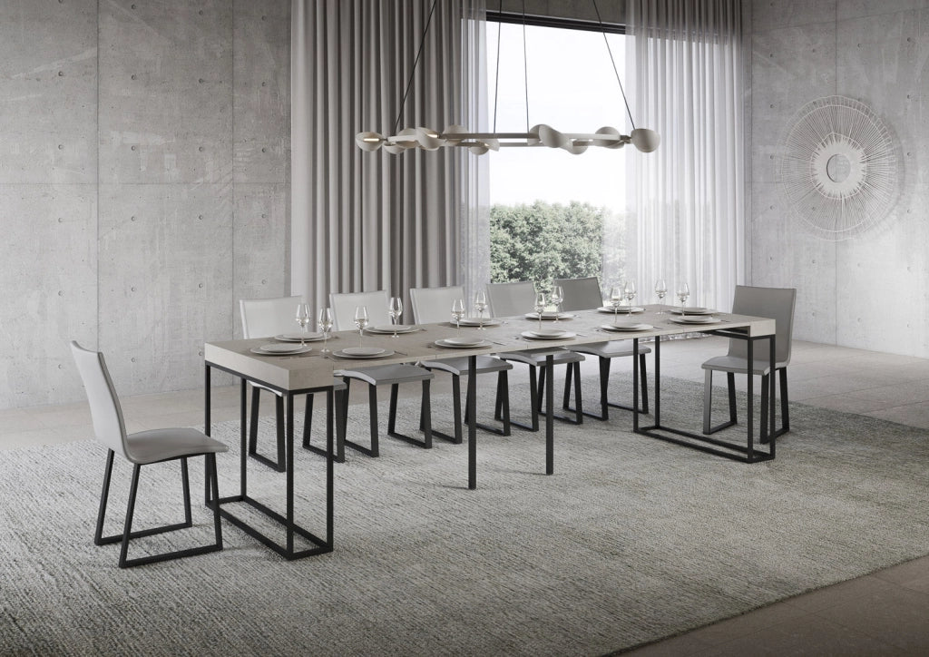 Consolle Allungabile 90-300x40x77 cm Epoca Cashmere Telaio Antracite