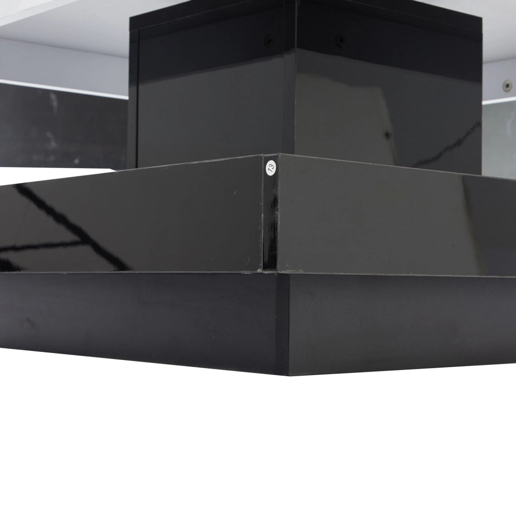 Tavolino da salotto 70x70x36 cm; girevole 360掳 a doppio livello con vano; truciolato bianco e nero