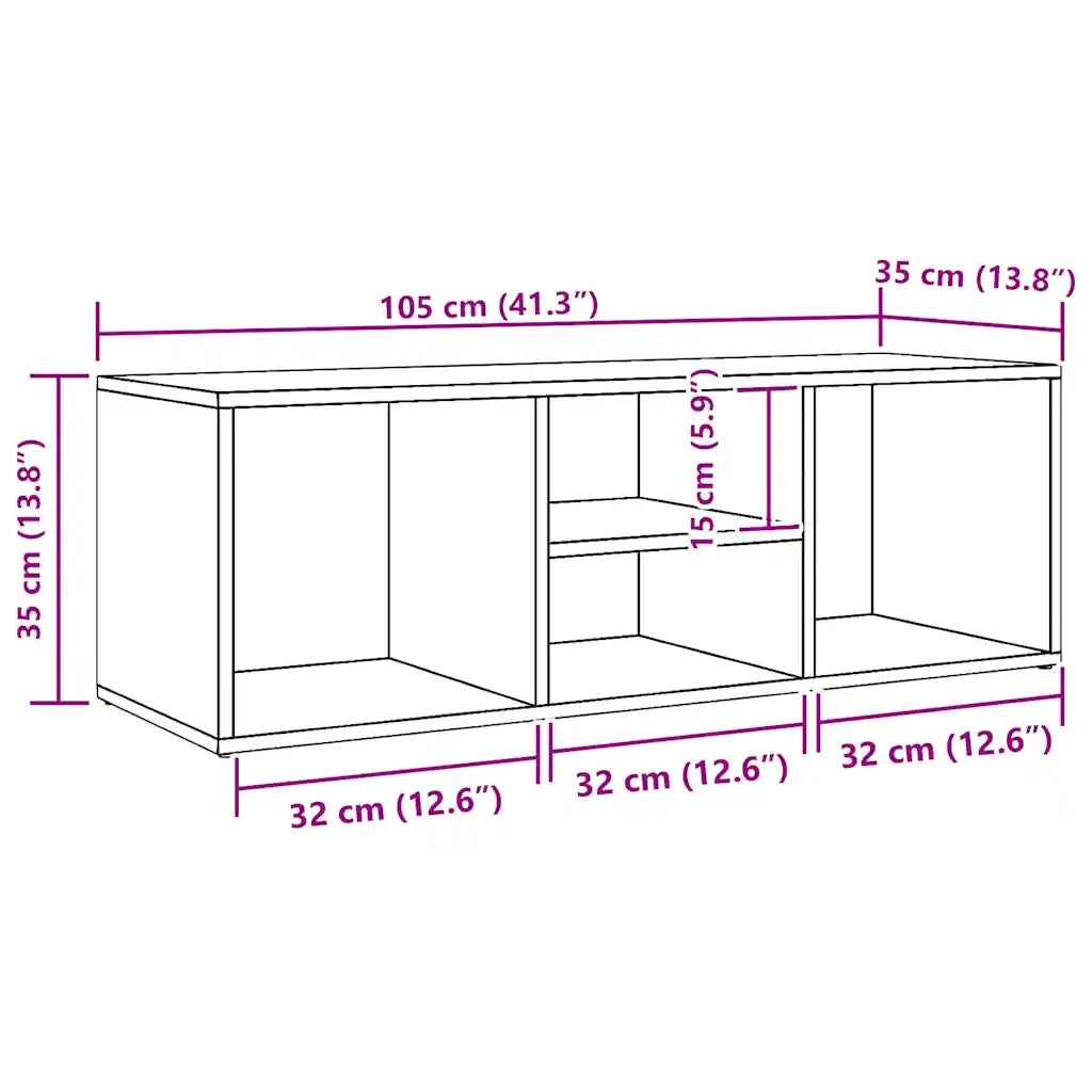 Scarpiera con Panchina Bianca 105x35x35 cm in Legno Multistrato 804463