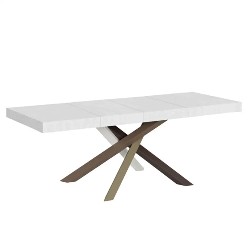 Tavolo allungabile 180/440x90 cm Volantis Premium colore bianco frassino gambe multicolore 4/C