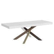 Tavolo allungabile 180/440x90 cm Volantis Premium colore bianco frassino gambe multicolore 4/C