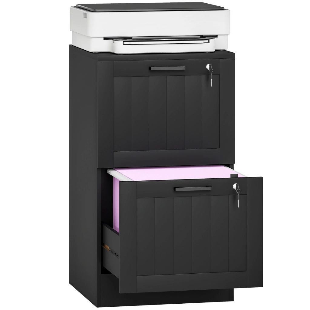 Scrivania con cassettiera ¨C zephmum ¨C 40x40x71 cm, nero