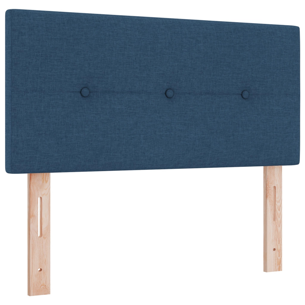 Letto Box Spring con Materasso e LED Blu 100x200 cm Tessuto