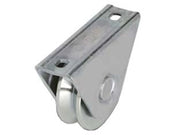 RUOTA CANCELLI GOLA V CON SUPPORTO A CAVALLOTTO ART.412- - mm.100x24 - portata Kg.230 - gola V 92  ° - 2 pezzi COMBI