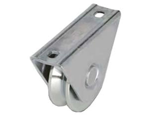 RUOTA CANCELLI GOLA V CON SUPPORTO A CAVALLOTTO ART.412- - mm.100x24 - portata Kg.230 - gola V 92  ° - 2 pezzi COMBI