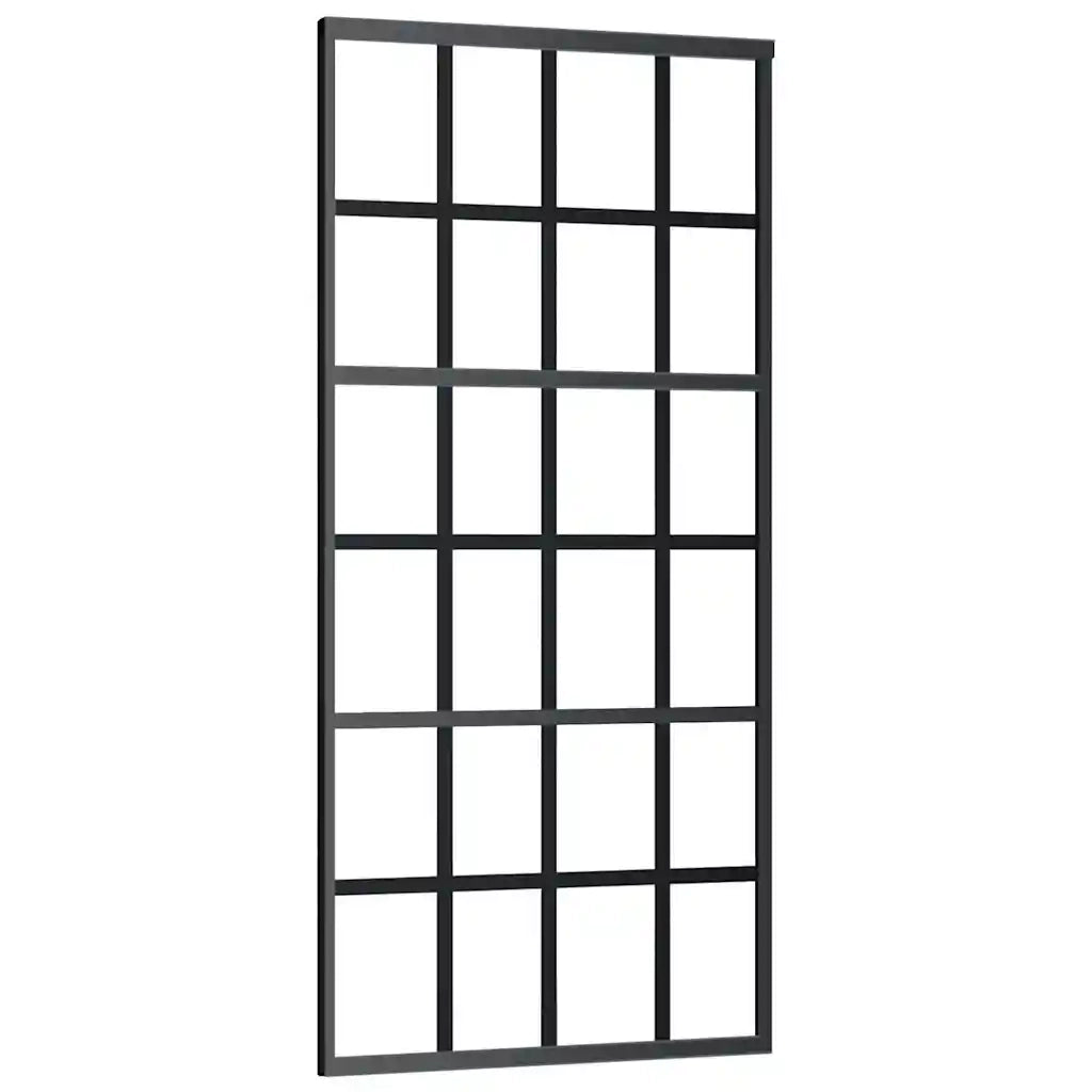 Porta Scorrevole con Ferramenta 90x205cm Vetro ESG Alluminio 3332855
