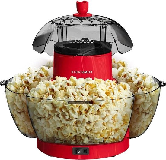 Popcorniere elettrica P'Corn Lotus 1200 W - Popcorniere rapida - 4 contenitori rimovibili - Capacità 45 L ciotola per popcorn