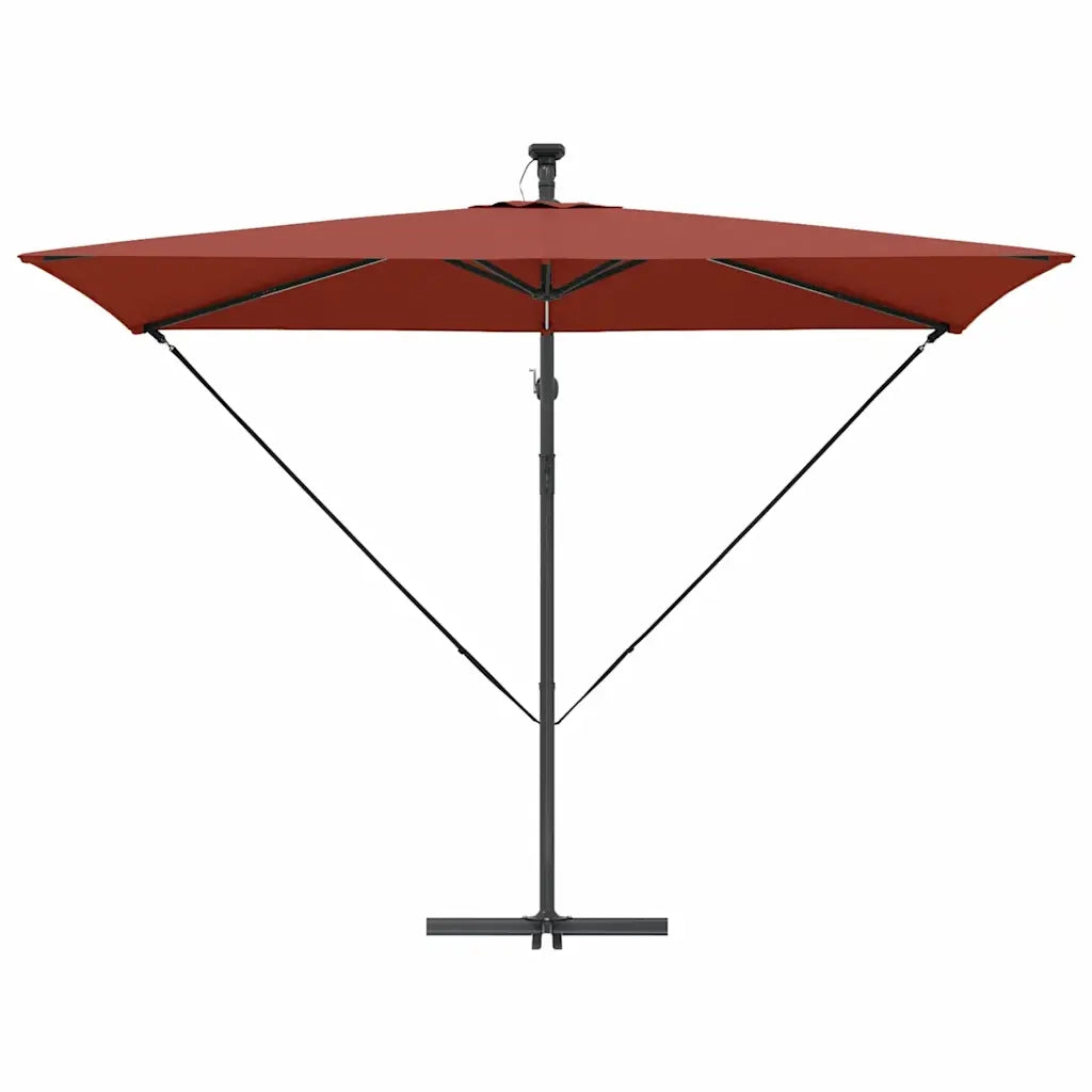 Ombrelloneda-Ombrello da giardino balcone Terracotta 294 x 200 x 270 cm Poliestere e Alluminio