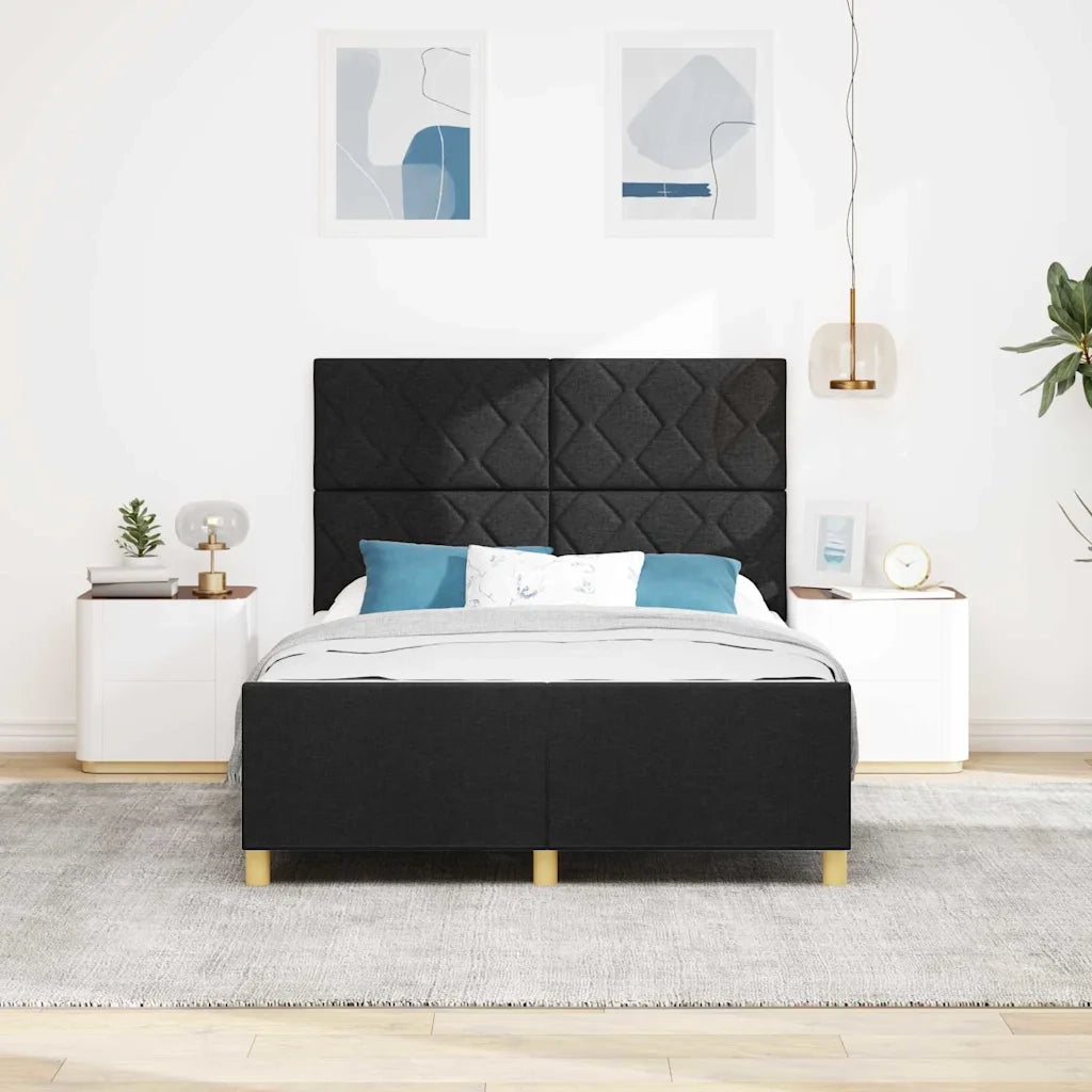 Struttura del letto con testiera Nero 140 x 190 cm Tessuto 3344804
