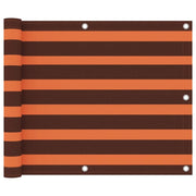 Paravento per balcone frangivista 75 x 600 cm tessuto Oxford arancione e marrone 02_0010322