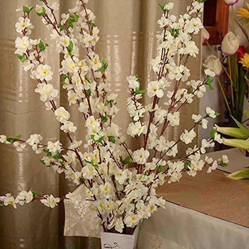 Trade Shop - Fiori Di Pesco Finti Artificiali Primavera Decorazione Interno Esterno 100 Cm -