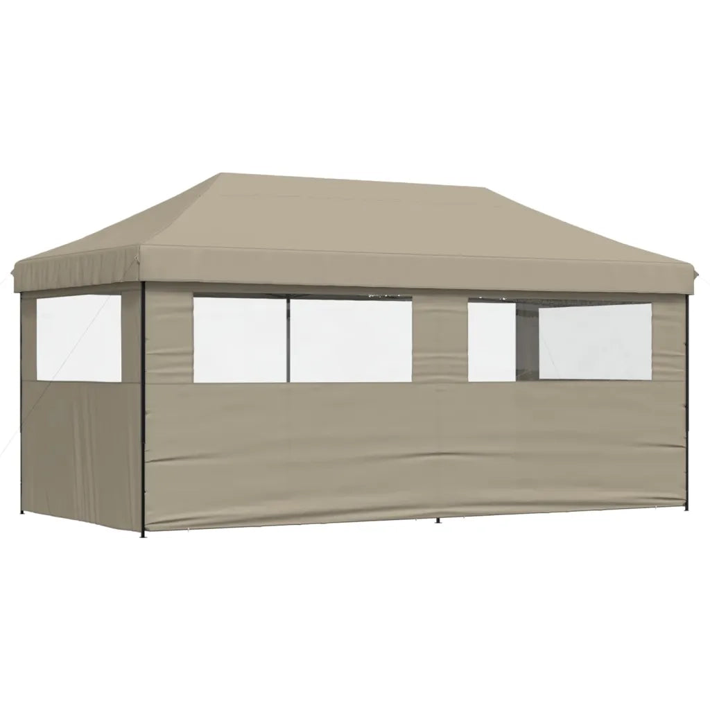 Tendone per Feste Pieghevole Pop-Up con 3 Pareti Tortora 4004946