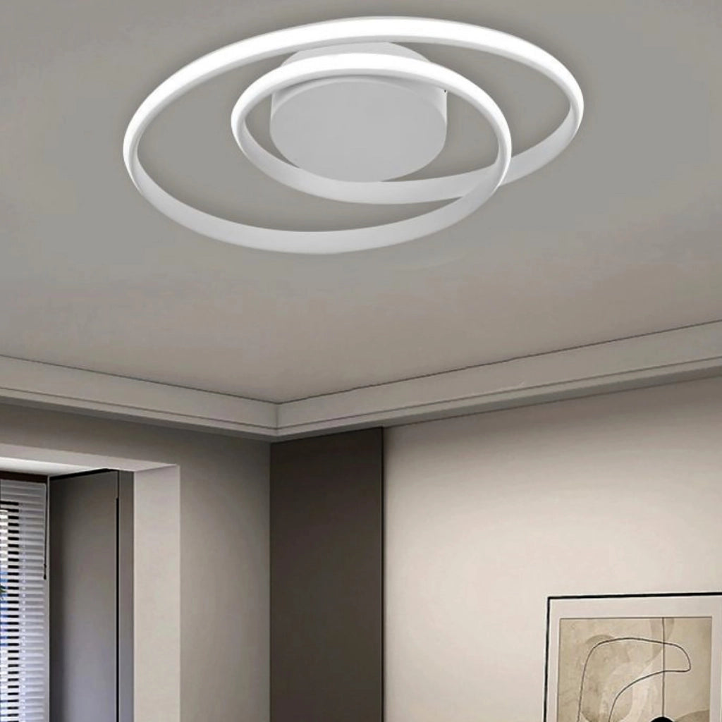 Lampadario Moderno a Led Plafoniera per soffitto illuminazione cerchi interni da 32w luce calda 3000K