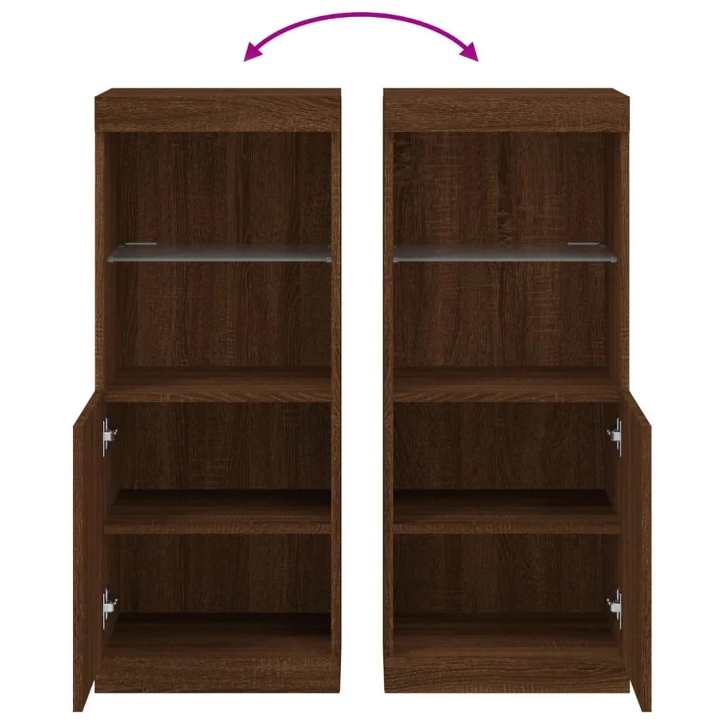 Buffet credenza cassettiera armadio mobile contenitore organizer per cucina soggiorno salotto con luci LED 41 x 37 x 100 cm marrone 02_0029920