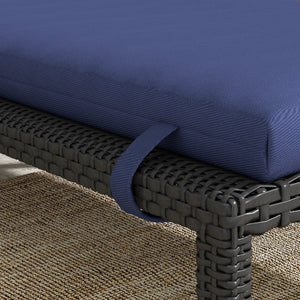 Cuscino per Sdraio e Lettino Prendisole  con Lacci di Fissaggio  in Tessuto Blu Scuro