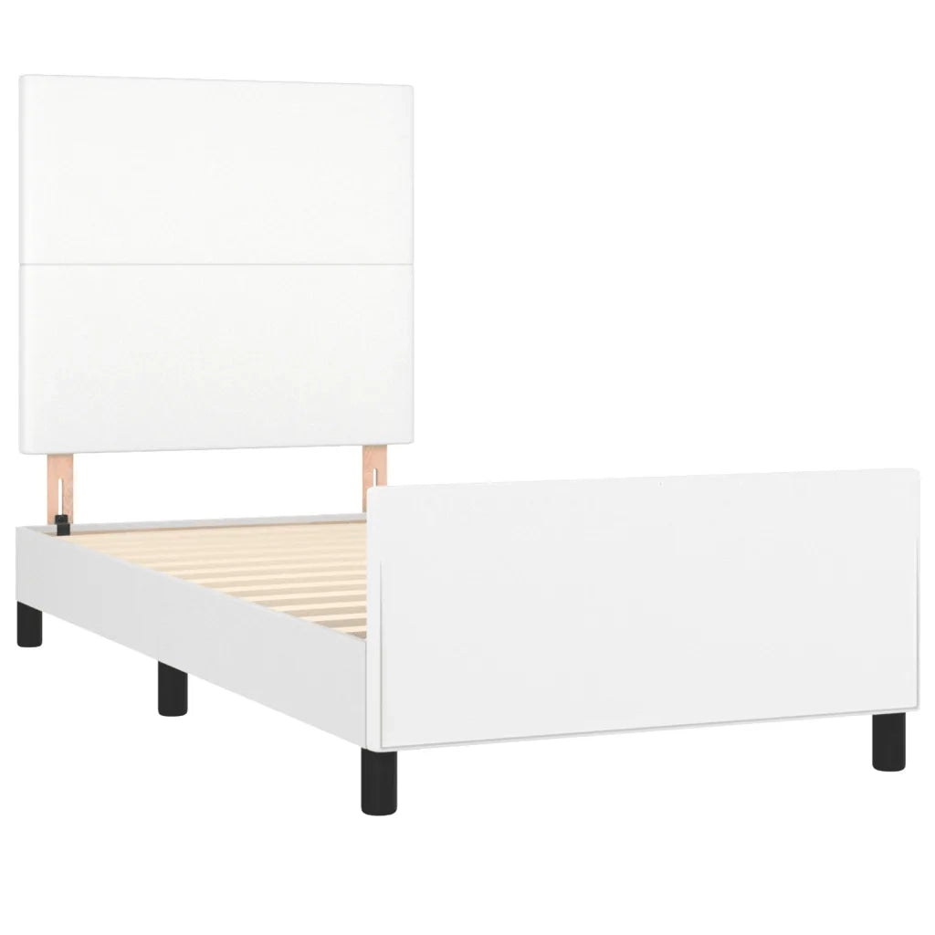 Giroletto con Testiera Bianco 100x200 cm in Similpelle 3125434