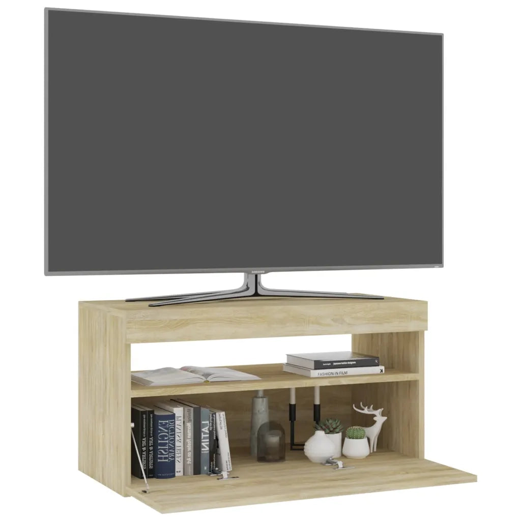 Mobile Porta TV con Luci LED-Mobile per TV-Credenza TV Rovere Sonoma 60x35x40 cm 560989