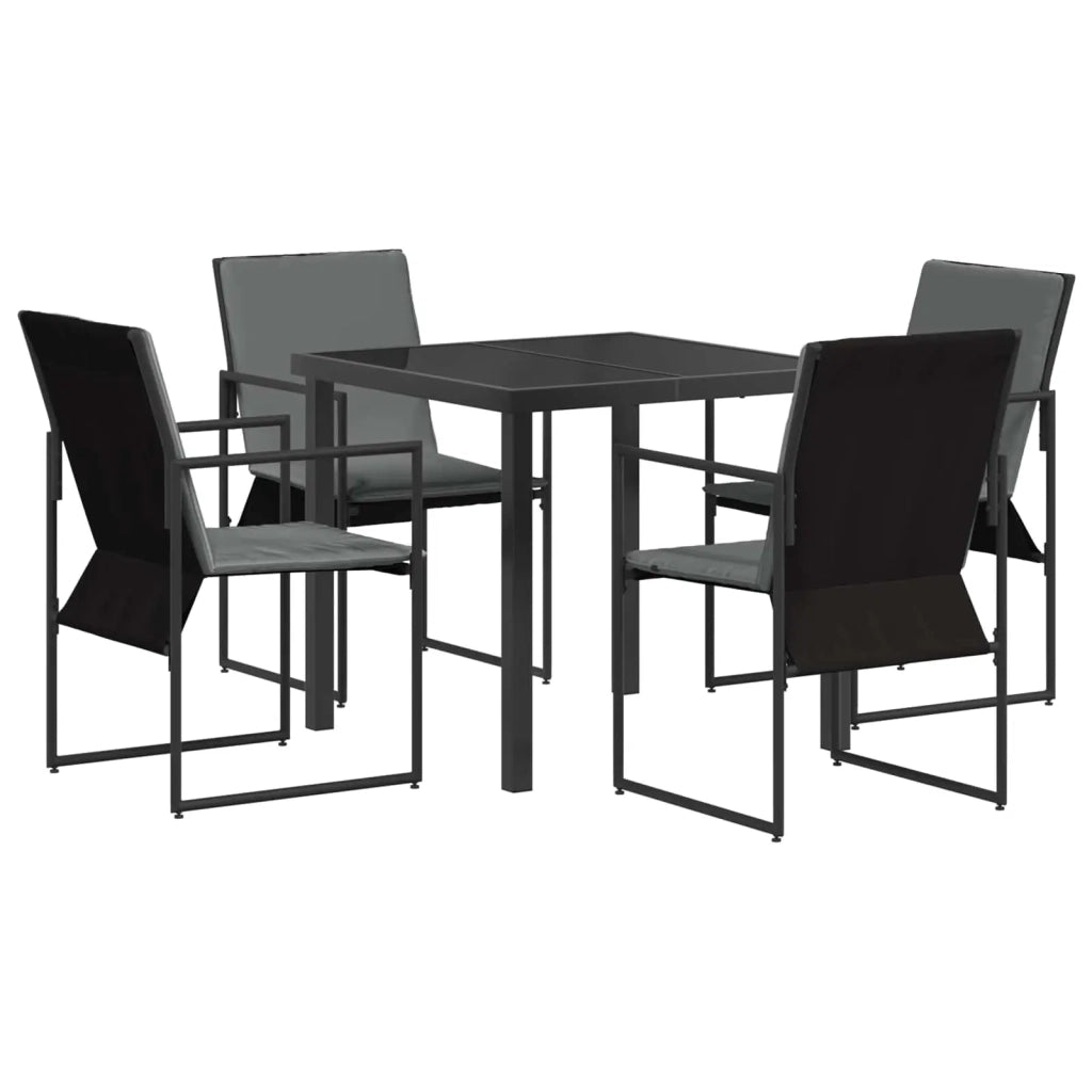 Set da Pranzo per Giardino 5 pcs Nero e antracite