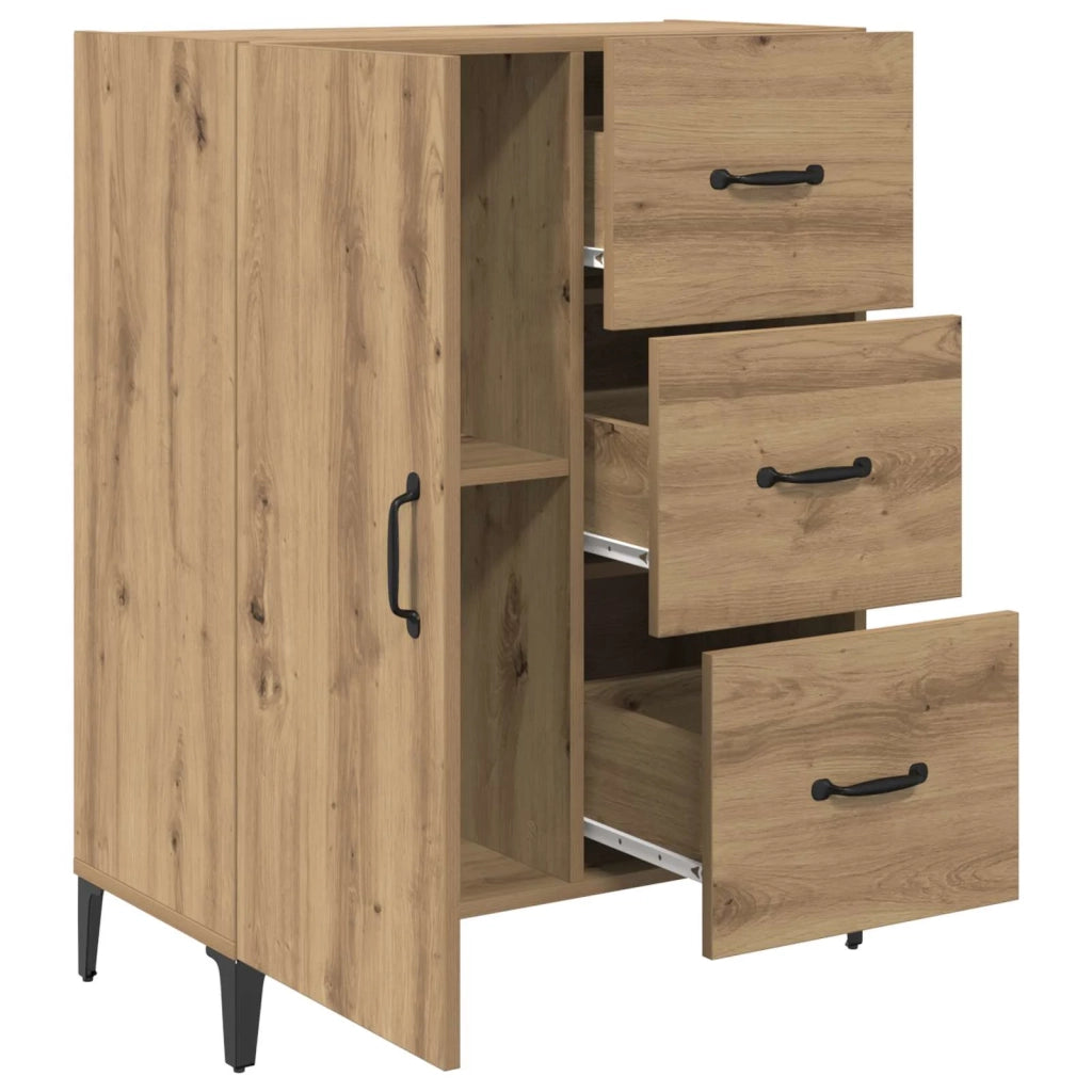 Credenza | Madia | Buffet da pranzo | Armadio da pranzo Rovere artigianale 69,5 x 34 x 90 cm Legno multistrato
