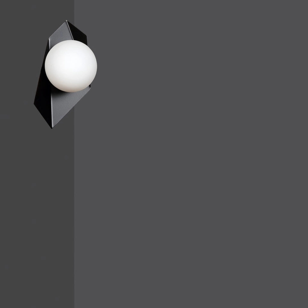 Lampada a parete Drifton in acciaio nero e vetro
