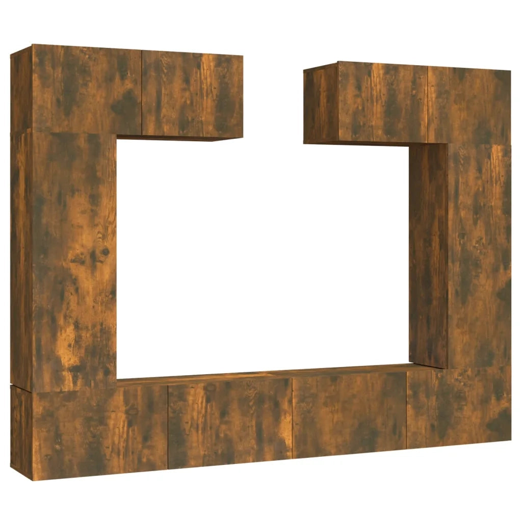 Set di Mobili Porta TV 6 pz | Armadietto TV | Mobile Porta TV Rovere Fumo in Legno Multistrato
