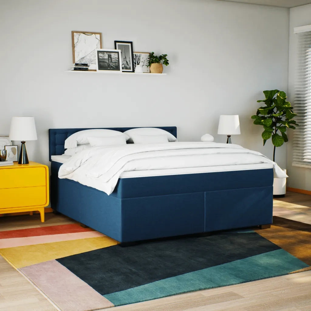 Giroletto a Molle con Materasso Blu 180x200 cm in Tessuto 3288287