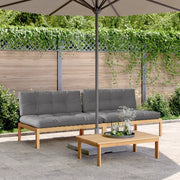 Divani Centrali Pallet Giardino 2pz con Cuscini Massello Acacia 3209356
