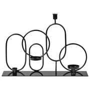 Portacandele in metallo nero per 4 candele Stile geometrico moderno