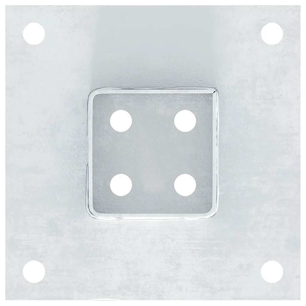 Basi per Pali Quadrate 4 pz Argento 71x71 mm in Acciaio Zincato 42000006