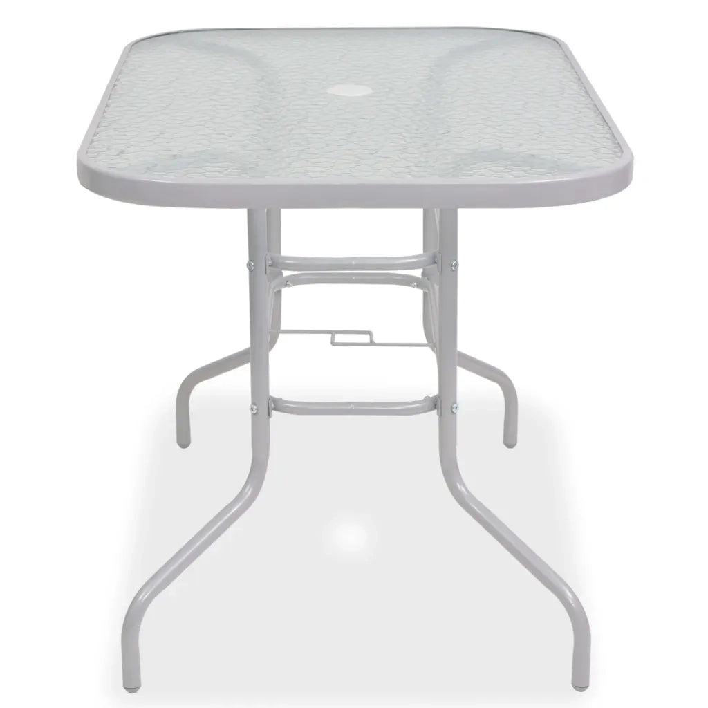 Set da Pranzo da Giardino 8 pz | Set Salotto da Giardino in Acciaio e Textilene Grigio