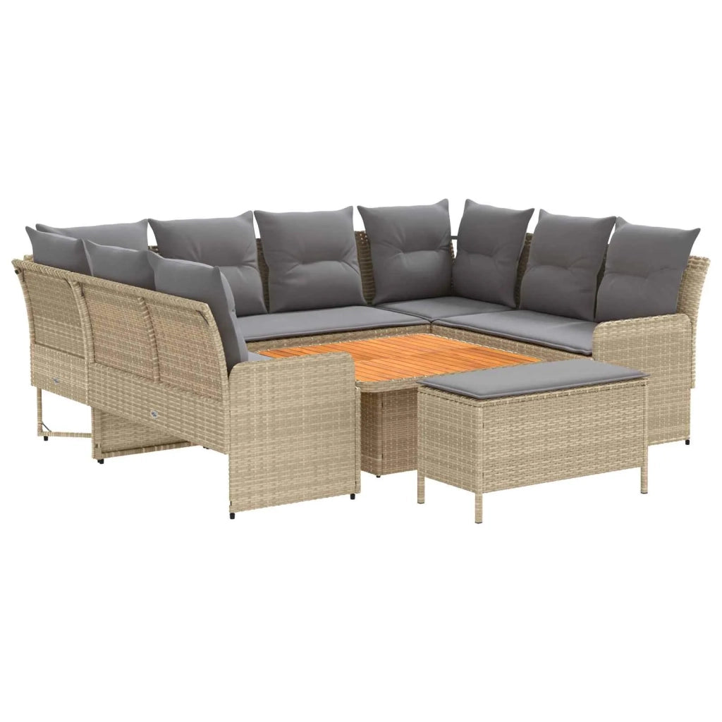 Set di Mobili 7 pz Beige e Grigio Chiaro Rattan in PE 3422191