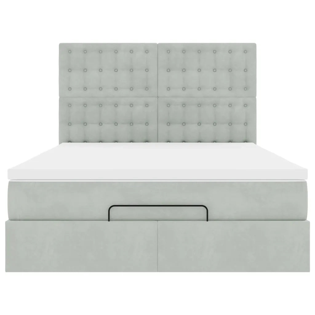 vidaXL Struttura Letto Pouf con Materassi 140x200 cm in Velluto