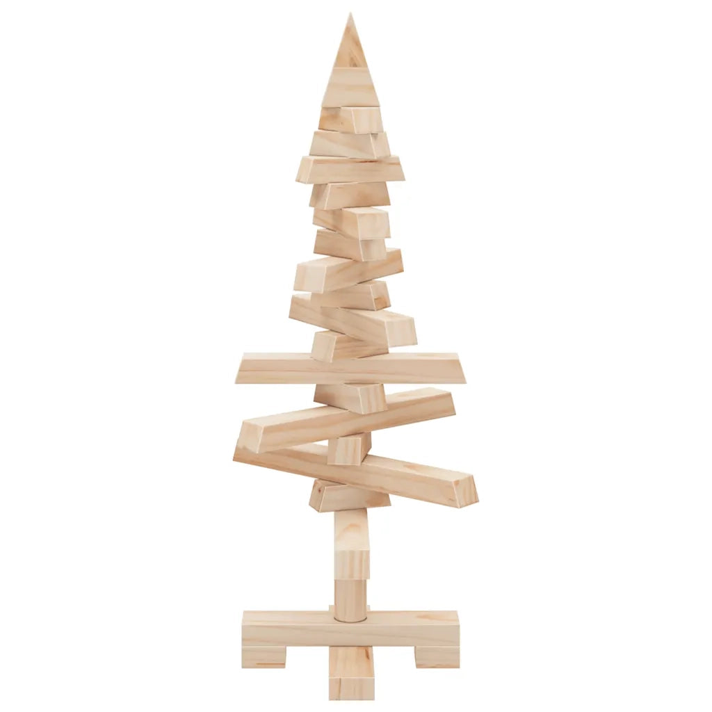 Albero di Natale Decorativo in Legno 60 cm Legno Massello Pino 357993