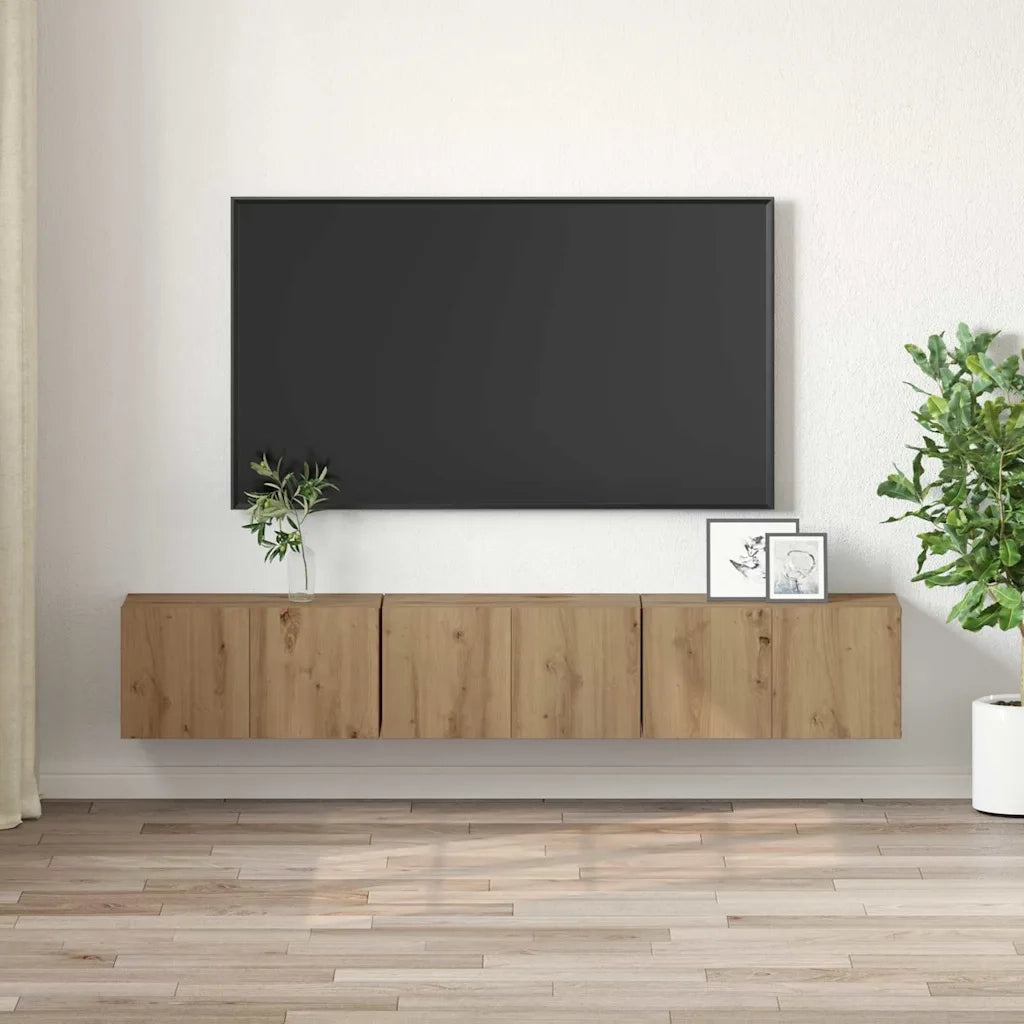 Set mobile TV 3 pcs Marrone 60 x 30 x 30 cm Legno multistrato 875169