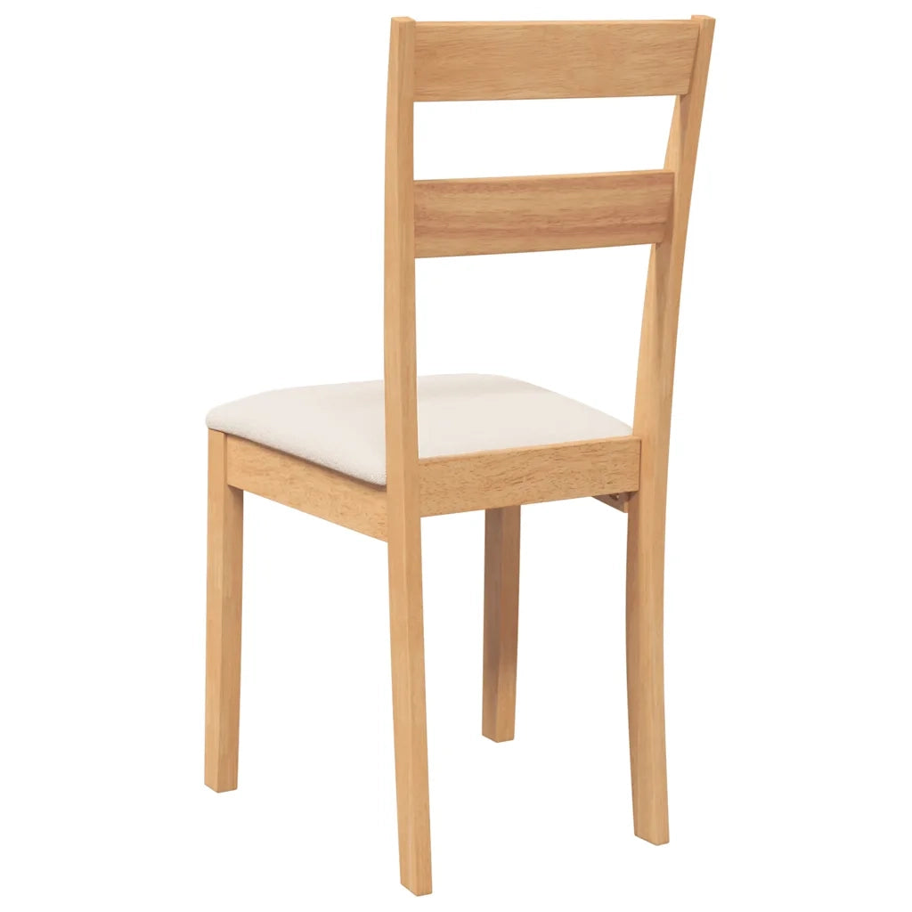 Sedie da Pranzo con Cuscini 2 pz Naturale Legno Massello Hevea 4102382