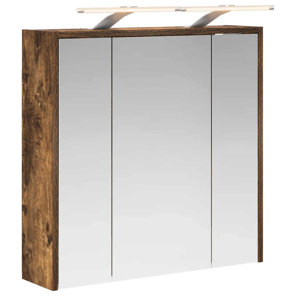Mobiletto per specchio da bagno Rovere fumé 63,5 x 16 x 62,5 cm 889163
