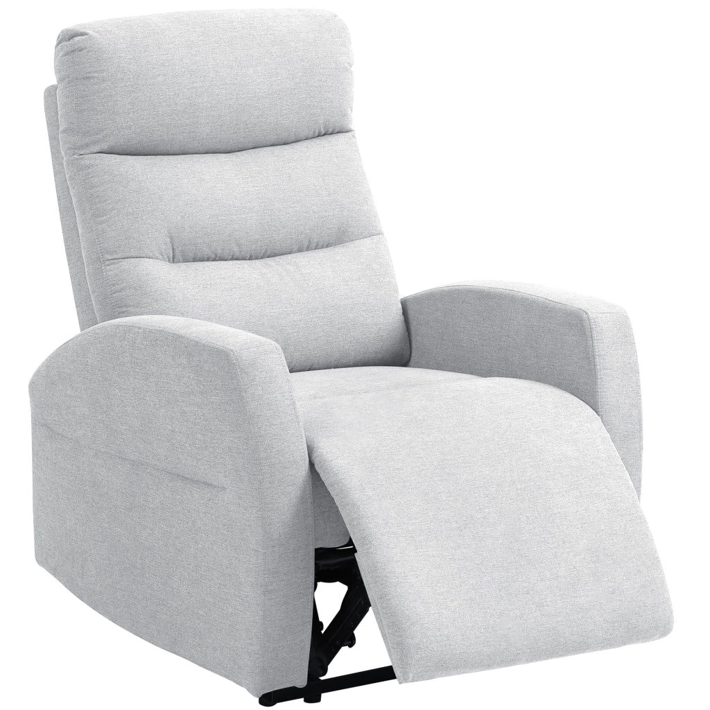 Poltrona Relax Massaggiante Reclinabile con Poggiapiedi ¨C zephmum ¨C Grigio Chiaro