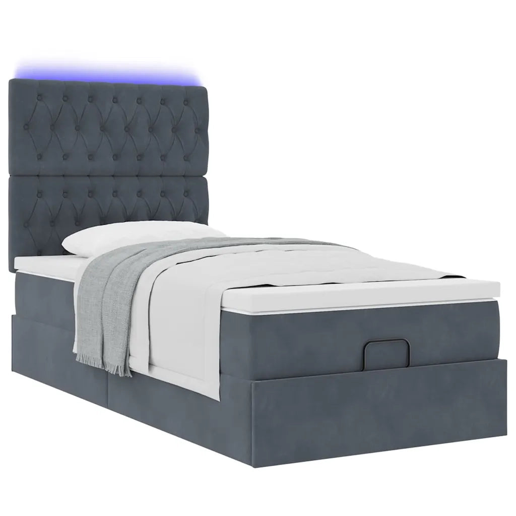Struttura Letto Pouf con Materassi 90x200 cm in Velluto 3314367
