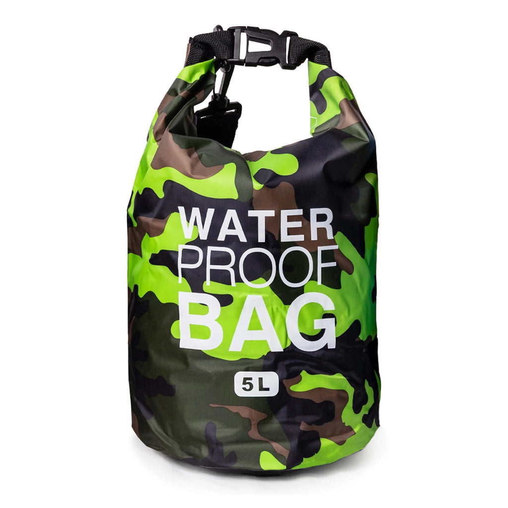 Seniliri, Borsa Impermeabile Capacità 5 lt, Verde Mimetica