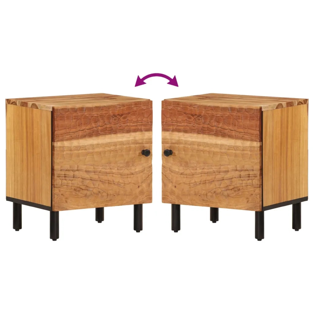 Comodini 2pz 40x33x46 cm in Legno Massello di Acacia 356852