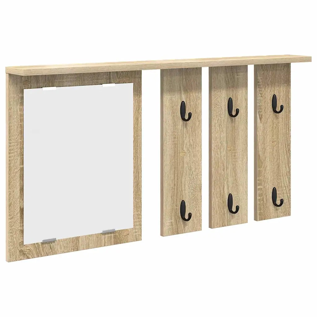 Appendiabiti a muro con specchio rovere sonoma 85 x 10 x 45 cm CFW8892984