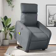 Poltrona Alzapersona Elettrica Reclinabile Grigio in Similpelle 3206773