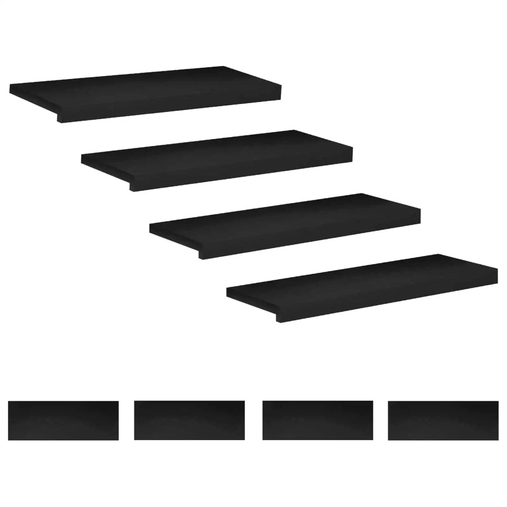 Tappeti per scale 8 pz 70 x 25 x 2 cm Nero 3446316
